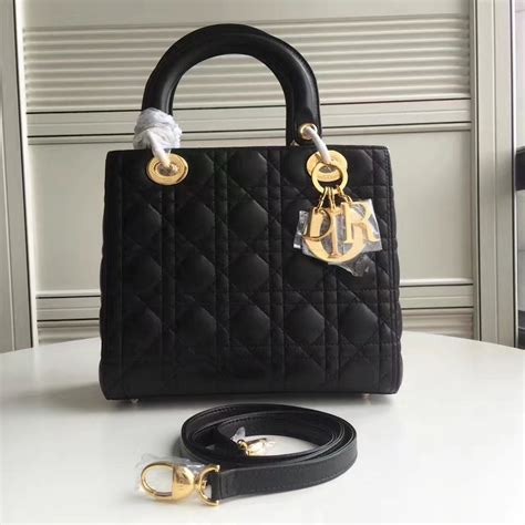 lady dior bag black gold